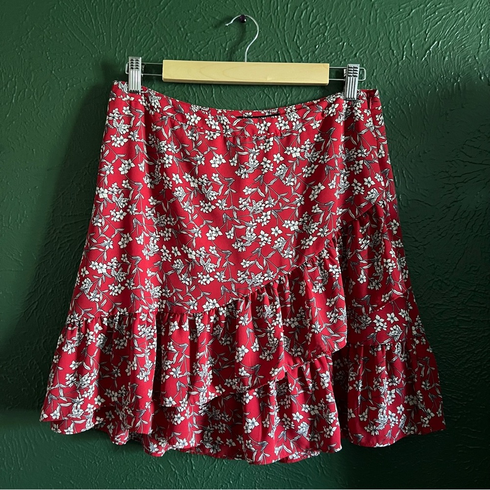 Red Floral Skirt